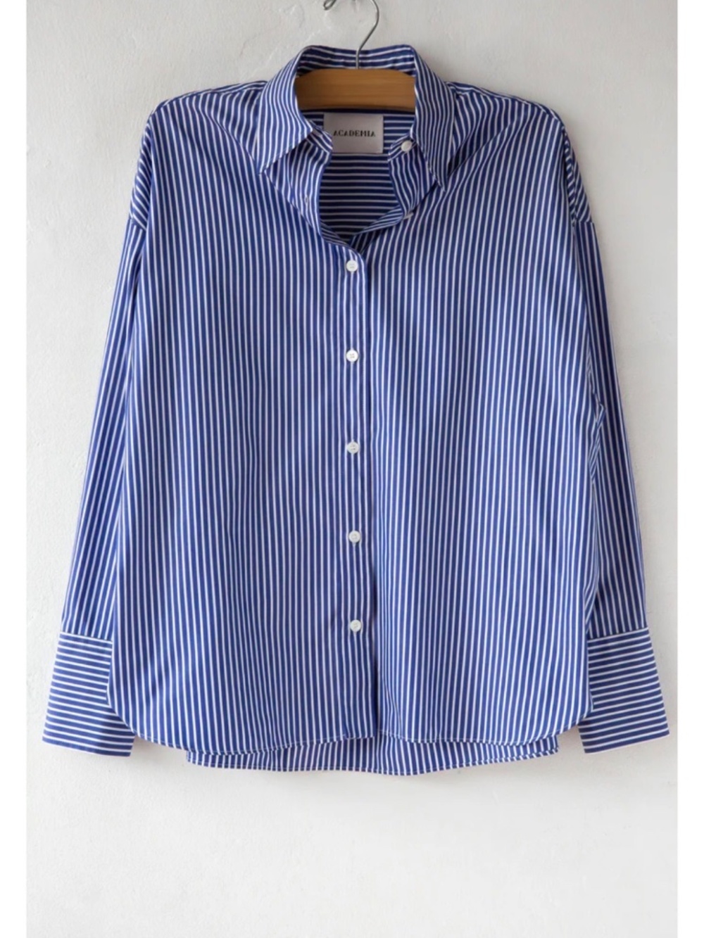 Academia Blue and White Stripe Button-up Shirt, XS